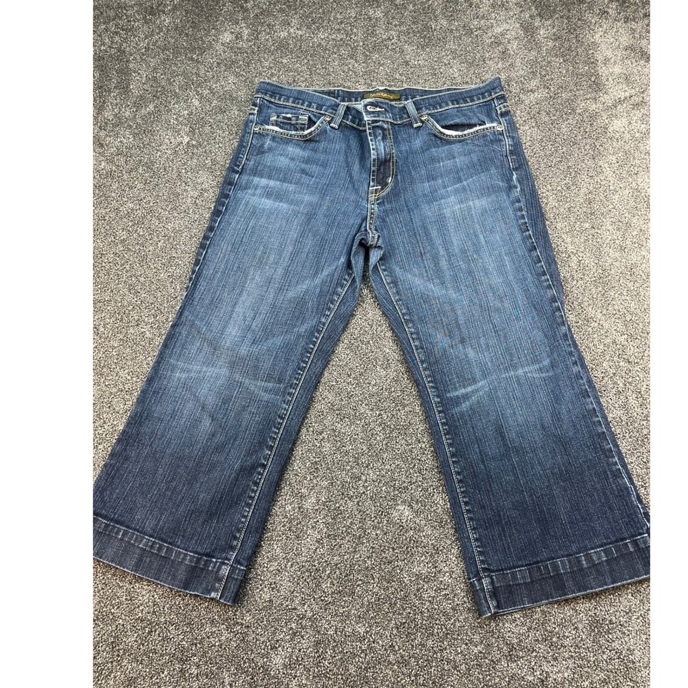 David‎ Kahn Jeanswear Womens Dark Wash Cropped Wide Leg Jeans Size 30